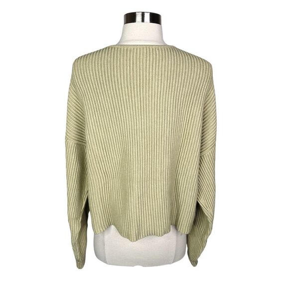 Lunya Soft Green Cozy Cotton Silk Reversible Pullover - Size Medium - Picture 4 of 8